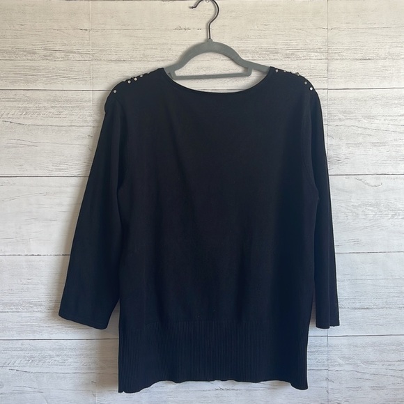 Cable & Gauge Beaded Neck Pull Over Sweater l SIZE XL - Picture 2 of 8